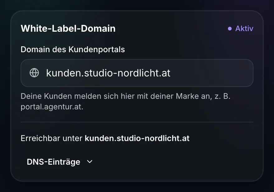 BirdBuild White-Label: eigene Domain für das Kundenportal